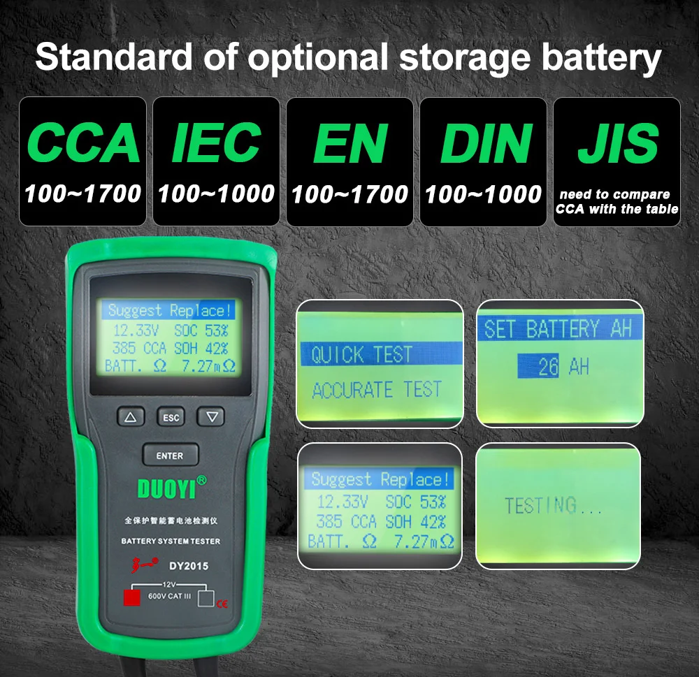 DUOYI DY2015 12V Car Battery T - Battery Load Tester ulasan dan harga