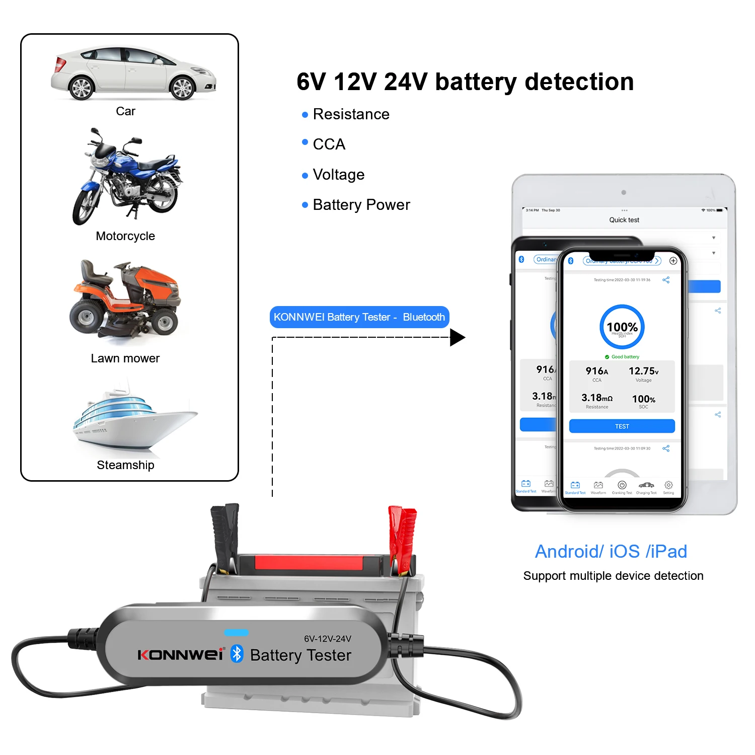 2026 KONNWEI BK200 Bluetooth 5 - Battery Load Tester ulasan dan harga